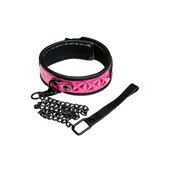 Halsband met riem  (Roze)